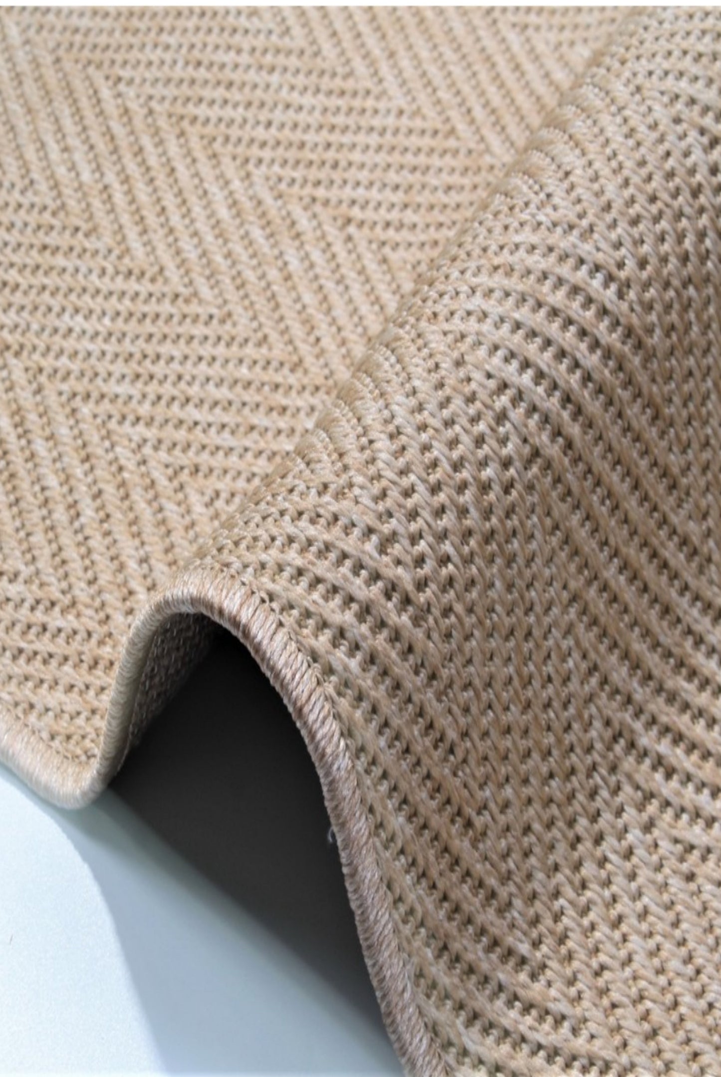 ROMANO 8784 Bej - Jüt Tabanlı Modern Dokuma Kilim Sisal Jüt Toz Vermez Hasır Halı & Yolluk & Oval & Daire