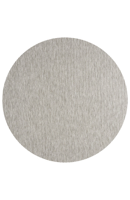 ROMANO 7766 Bej-Gri - Jüt Tabanlı Modern Dokuma Kilim Sisal Jüt Toz Vermez Hasır Halı & Yolluk & Oval & Daire