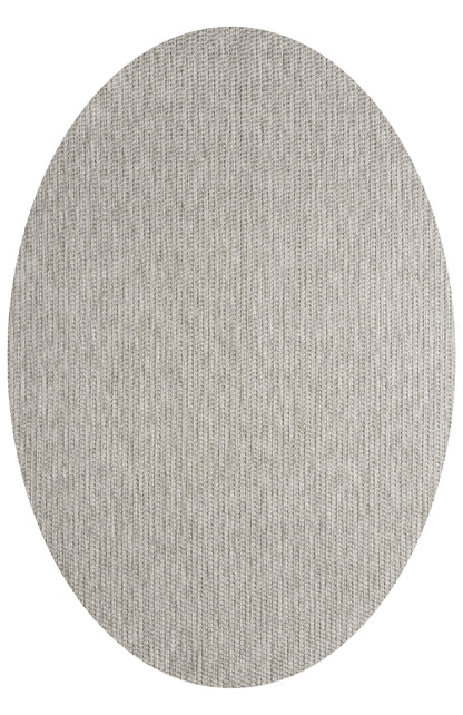 ROMANO 7766 Bej-Gri - Jüt Tabanlı Modern Dokuma Kilim Sisal Jüt Toz Vermez Hasır Halı & Yolluk & Oval & Daire