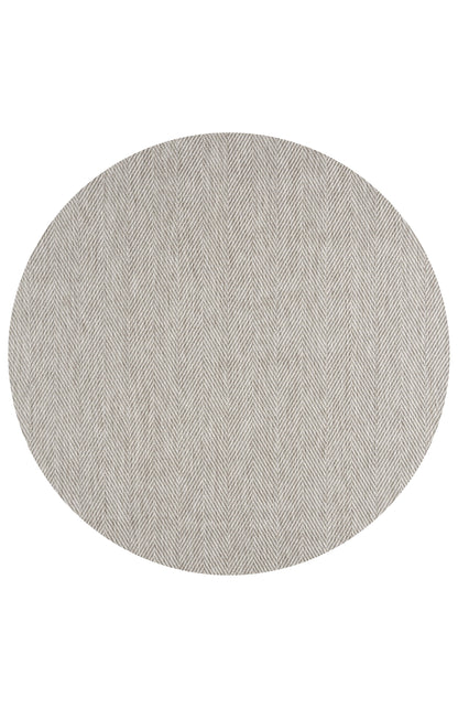 ROMANO 8784 Bej-Gri - Jüt Tabanlı Modern Dokuma Kilim Sisal Jüt Toz Vermez Hasır Halı & Yolluk & Oval & Daire